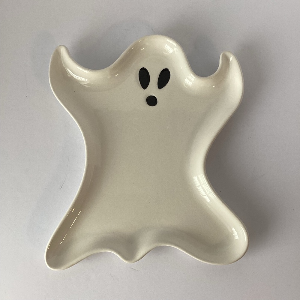 HALLOWEEN: ceramic ghost shape platter